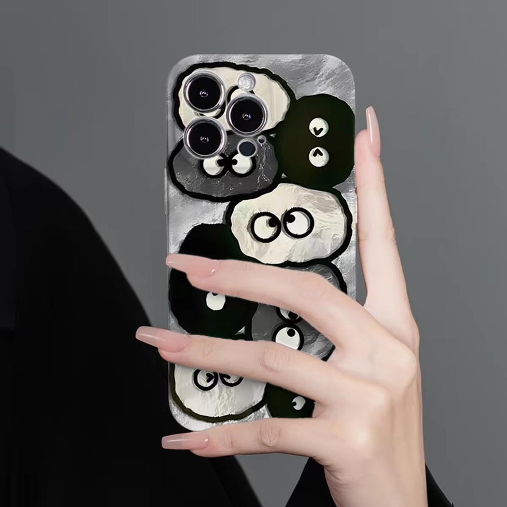 Stylish Black & White Cartoon Bubble Phone Case for iPhone